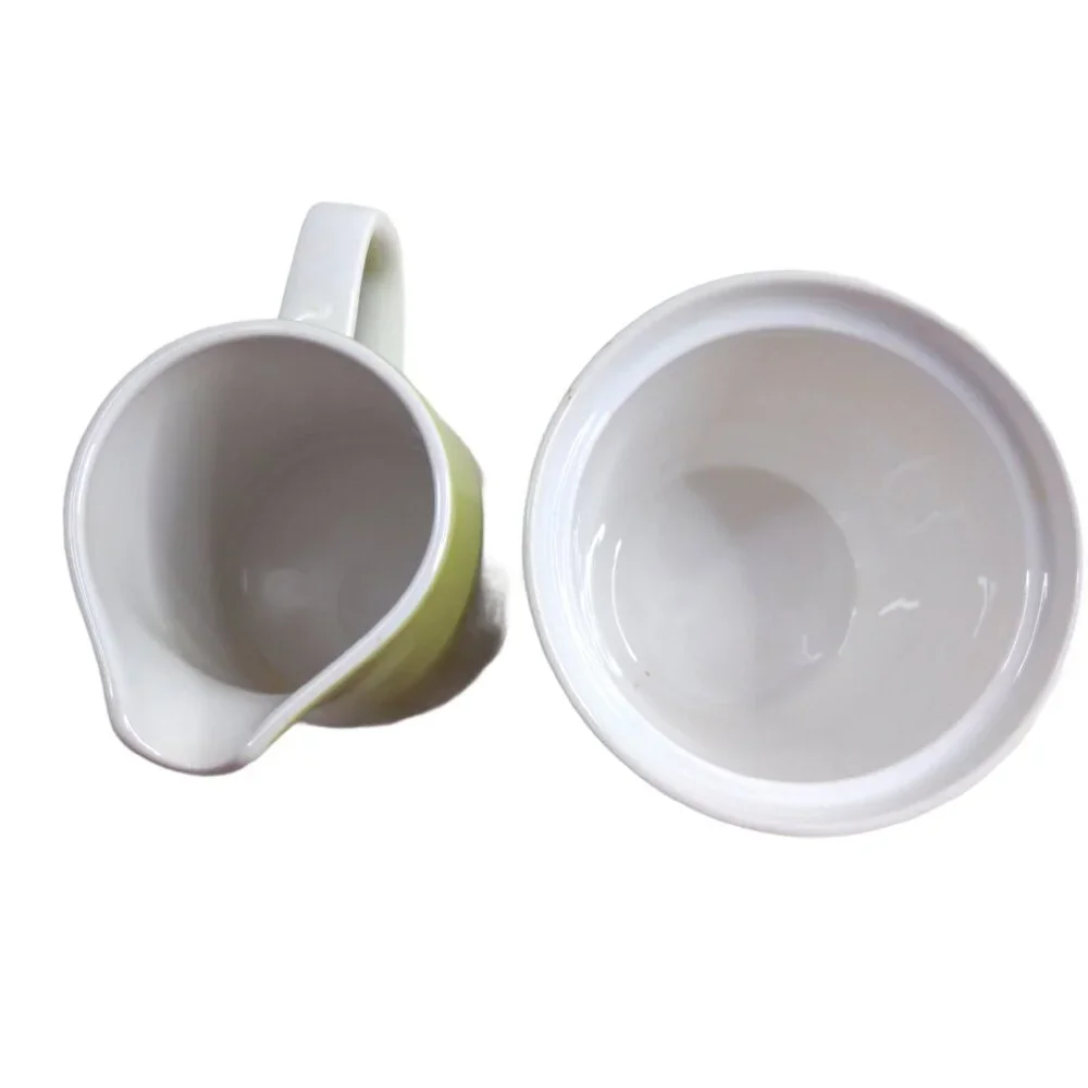 Vintage Mid Century Mikasa Green Cera Stone Creamer & Sugar Bowl 3996‎ Japan